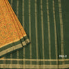 Semi Mysore Silk Mango Yellow Floral Printed Saree And Zari Border