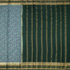 Semi Mysore Silk Pista Green Floral Printed Saree And Zari Border