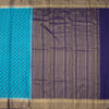 Semi Mysore Silk Sky Blue Floral Printed Saree And Zari Border 02