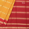 Semi Mysore Silk Mango Yellow Zari Stripes Saree