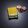 Semi Mysore Silk Lime Green Floral Printed Saree