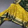 Semi Mysore Silk Lime Green Floral Printed Saree