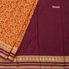 Semi Mysore Silk Orange Floral Printed Saree
