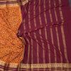 Semi Mysore Silk Orange Floral Printed Saree