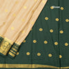 Semi Mysore Silk Beige Saree With Zari Buttas