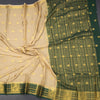 Semi Mysore Silk Beige Saree With Zari Buttas