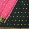 Semi Mysore Silk Fiery Rose Pink Saree With Zari Buttas
