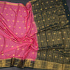 Semi Mysore Silk Fiery Rose Pink Saree With Zari Buttas