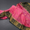 Semi Mysore Silk Fiery Rose Pink Saree With Zari Buttas