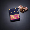 Semi Mysore Silk Navy Blue Saree With Zari Buttas