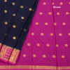 Semi Mysore Silk Navy Blue Saree With Zari Buttas