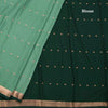 Semi Mysore Silk Pista Green Saree With Zari Buttas