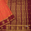 Semi Mysore Silk Orange Saree With Zari Buttas