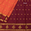 Semi Mysore Silk Orange Saree With Zari Buttas
