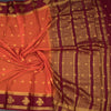 Semi Mysore Silk Orange Saree With Zari Buttas