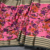 Semi Mysore Silk Taffy Pink Floral Printed Saree