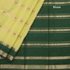 Semi Mysore Silk Lime Green Zari Stripes Saree