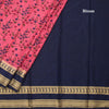 Semi Mysore Silk Fiery Rose Pink Floral Printed Saree