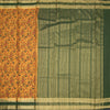Semi Mysore Silk Mango Yellow Floral Printed Saree 02