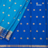 Semi Mysore Silk Azure Blue Zari Worked Saree 02