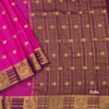 Semi Mysore Silk Rani Pink Zari Worked Saree