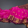 Semi Mysore Silk Rani Pink Zari Worked Saree