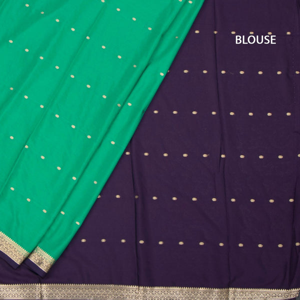 Semi Mysore Silk Jade Green Zari Worked Saree