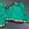 Semi Mysore Silk Jade Green Zari Worked Saree