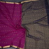 Semi Mysore Silk Wine Zari Worked Saree