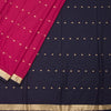 Semi Mysore Silk Dark Pink Zari Worked Saree