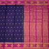 Semi Mysore Silk Dark Blue Zari Worked Saree
