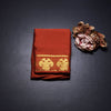 Semi Mysore Silk Rust Orange Plain Saree