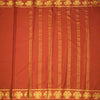 Semi Mysore Silk Rust Orange Plain Saree