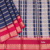 Semi Mysore Silk Navy Blue Zari Stripes Saree