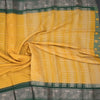 Semi Mysore Silk Mango Yellow Zari Stripes Saree 02