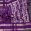 Semi Mysore Silk Purple Zari Stripes Saree