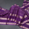 Semi Mysore Silk Purple Zari Stripes Saree