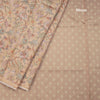 Semi Raw Silk Light Brown Floral Printed Saree 03