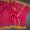 Chettinad Cotton Hot Pink Thread Embossed Saree