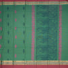 Chettinad Cotton Teal Green Thread Embossed Saree