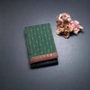 Chettinad Cotton Dark Green Thread Embossed Saree