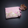 Organza Light Pink Floral Thread Embroidered Saree