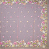 Organza Peach Floral Thread Embroidered Saree