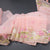 Organza Peach Floral Thread Embroidered Saree