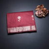 Semi Silk Maroon Zari Worked Saree