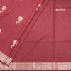 Semi Silk Maroon Zari Worked Saree