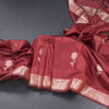 Semi Silk Maroon Zari Worked Saree
