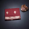 Semi Silk Maroon Zari Worked Saree 02