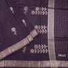 Semi Silk Dark Purple Zari Worked Saree