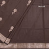 Semi Silk Dark Brown Zari Worked Saree